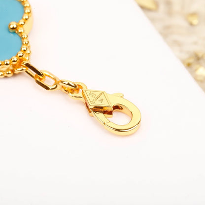 [Valéa jewellery]CLOVER 5 MOTIF TURQUOISE DIAMOND GOLD BRACELET