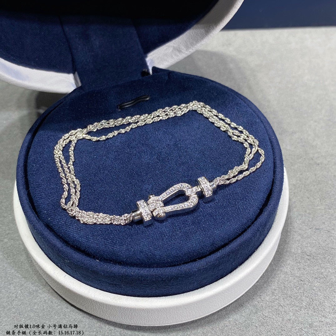 [Valéa jewellery]FORCE SMALL HORSESHOE  DIAMOND CHAIN ROPE BRACELET