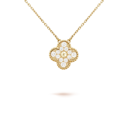 [Valéa jewellery]CLOVER 15MM DIAMOND SINGLE FLOWER NECKLACE