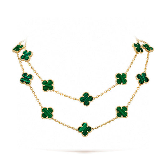 [Valéa jewellery]CLOVER 20 MOTIFS MALACHITE GOLD