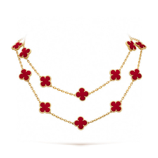 [Valéa jewellery]CLOVER 20 MOTIFS CARNELIAN NECKLACE