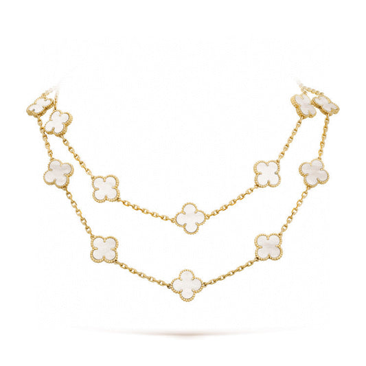 [Valéa jewellery]CLOVER 20 MOTIFS WHITE MOP NECKLACE