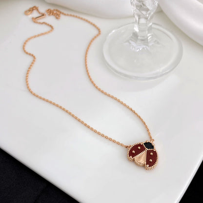 [Valéa jewellery]LUCKY  CARNELIANS LADYBUG NECKLACE