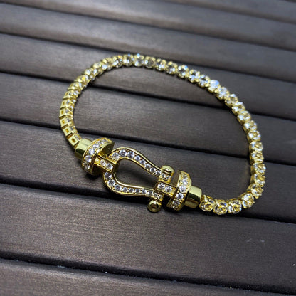 [Valéa jewellery]FORCE  LARGE HORSESHOE FULL DIAMOND TENNIS BRACELET