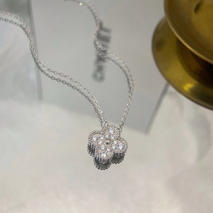 [Valéa jewellery]CLOVER 15MM DIAMOND SINGLE FLOWER NECKLACE