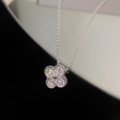 [Valéa jewellery]CLOVER 15MM DIAMOND SINGLE FLOWER NECKLACE