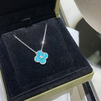 [Valéa jewellery]CLOVER 15MM DIAMOND SVRES PORCELAIN  NECKLACE SILVER