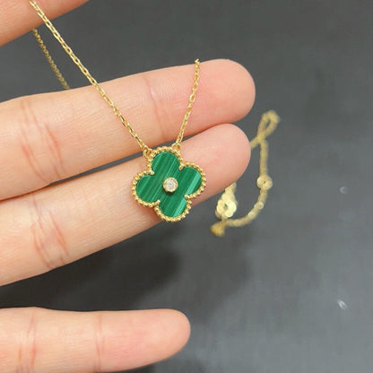 [Valéa jewellery]CLOVER 15MM DIAMOND TURQUOISE NECKLACE