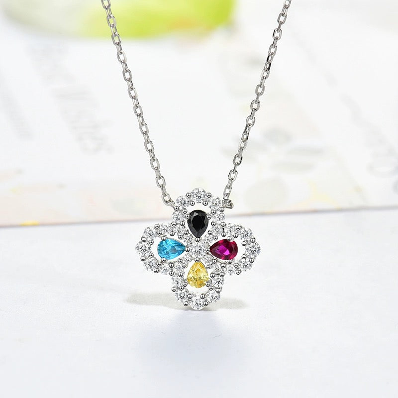 [Valéa jewellery]LOOP NECKLACE FULL MOTIF DIAMOND 16MM MULTIPLE COLORS