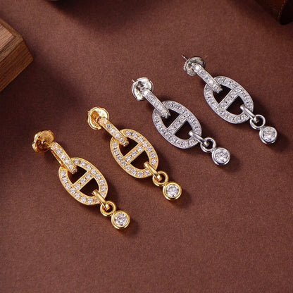 [Valéa jewellery]HM CHAINE DIAMOND EARRINGS