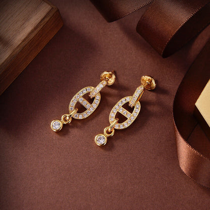 [Valéa jewellery]HM CHAINE DIAMOND EARRINGS