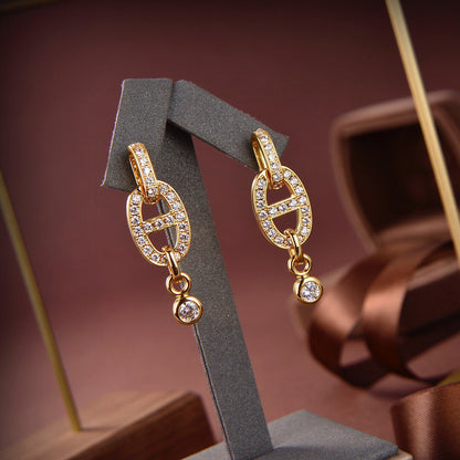 [Valéa jewellery]HM CHAINE DIAMOND EARRINGS