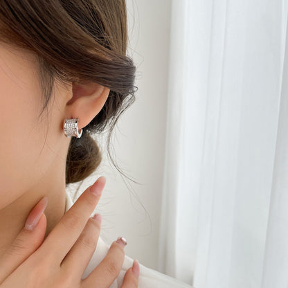 [valéa jewellery]ZERO 1 DIAMOND PAVED EARRINGS