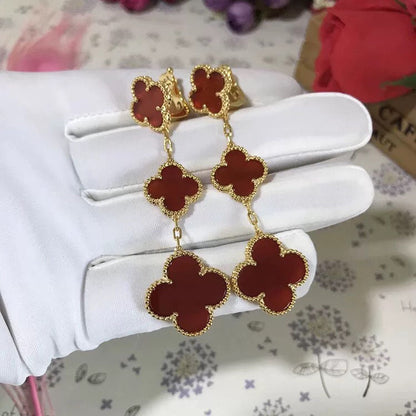 [valéa jewellery]CLOVER 3 MOTIF CARNELIAN DROP EARRINGS