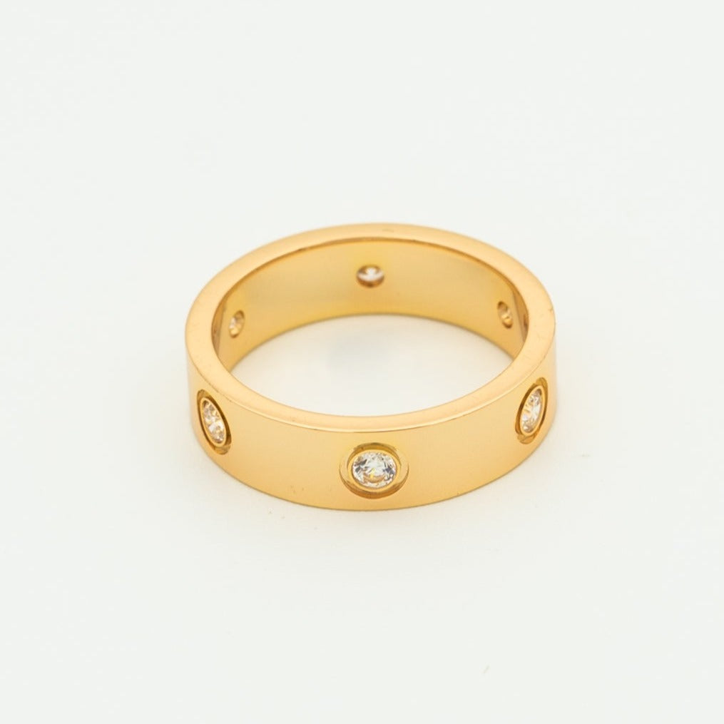 [Valéa jewellery]LOVE RING 5.5MM 6 DIAMONDS PINK GOLD