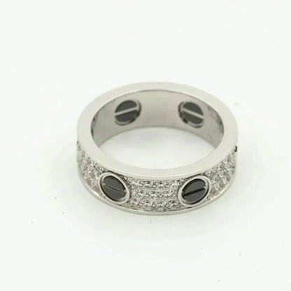 [Valéa jewellery]LOVE RING 5.5MM DIAMONDS PAVED CERAMIC