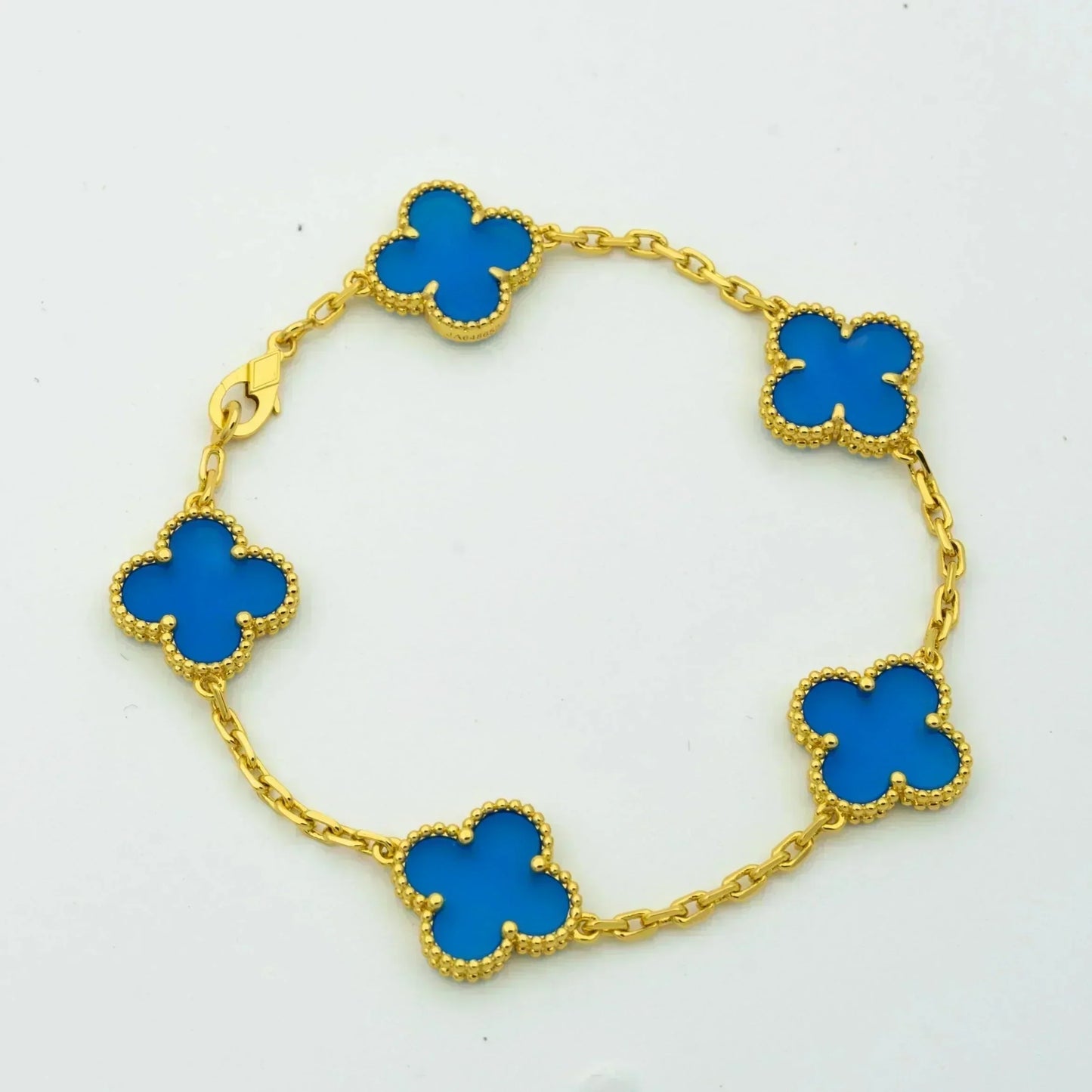 [Valéa jewellery]CLOVER 5 MOTIFS BLUE AGATE BRACELET