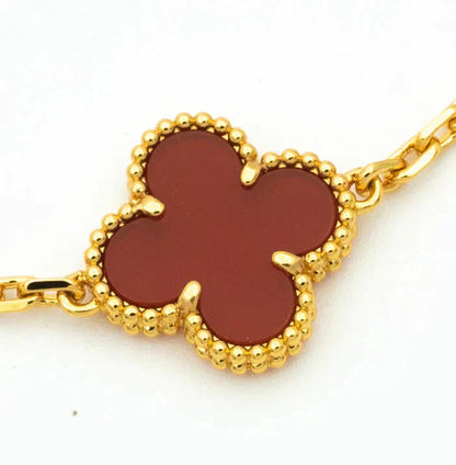 [Valéa jewellery]CLOVER  5 MOTIFS CARNELIAN GOLD BRACELET