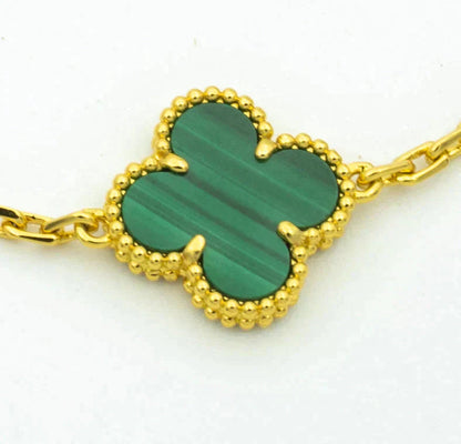 [Valéa jewellery]CLOVER  5 MOTIF MALACHITE DIAMOND BRACELET