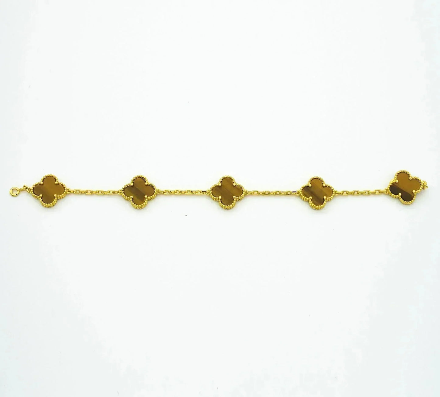 [Valéa jewellery]CLOVER  5 MOTIFS TIGER EYE BRACELET