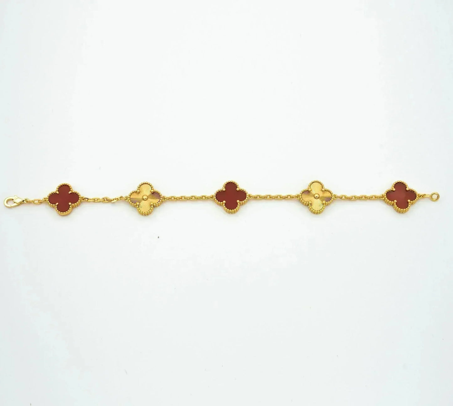 [Valéa jewellery]CLOVER  5 MOTIFS CARNELIAN GOLD BRACELET