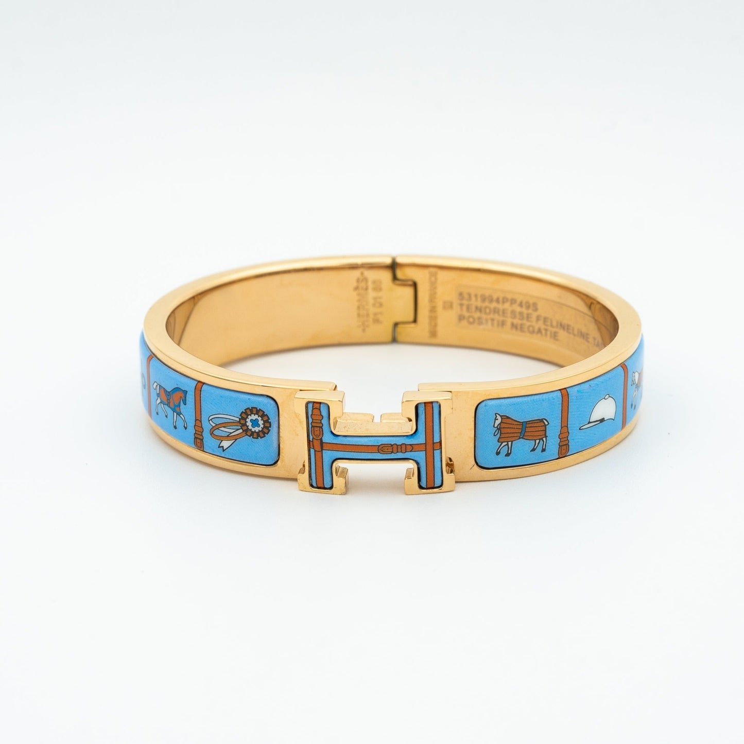 [Valéa jewellery]H PINK GOLD BRACELET BLUE CERAMIC