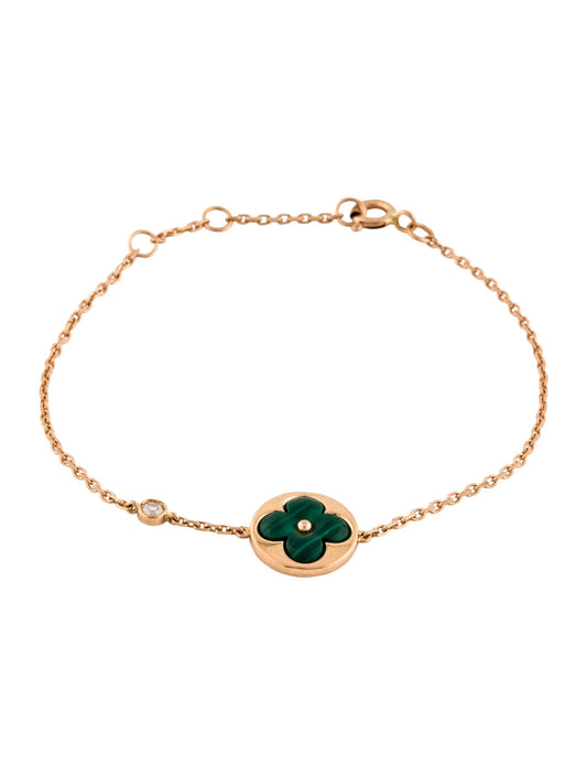 [valéa jewellery]SUN MALACHITE 1 DIAMOND PINK GOLD BRACELET