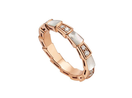 [valéa jewellery]SERPENTI RING PINK GOLD DIAMOND MOP 3MM