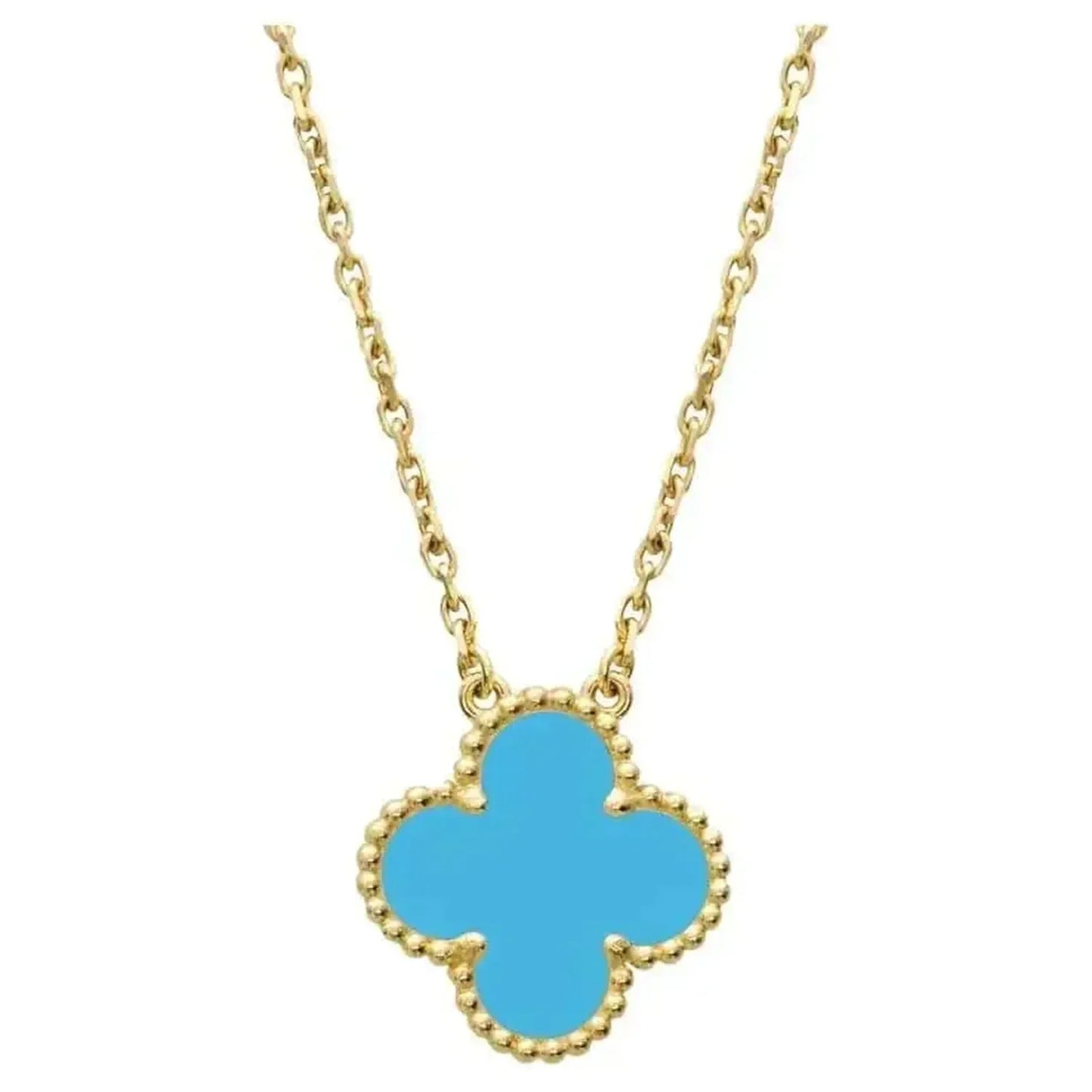 [Valéa jewellery]CLOVER 15MM VINTAGE TURQUOISE NECKLACE