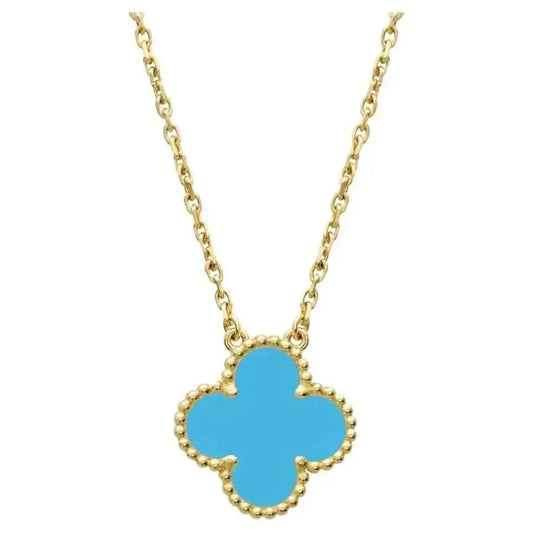 [Valéa jewellery]CLOVER 15MM VINTAGE TURQUOISE NECKLACE