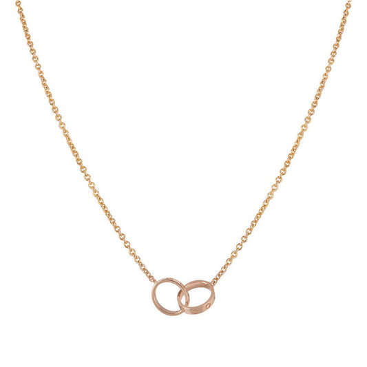 [Valéa jewellery]LOVE NECKLACE DOUBLE RING PINK GOLD