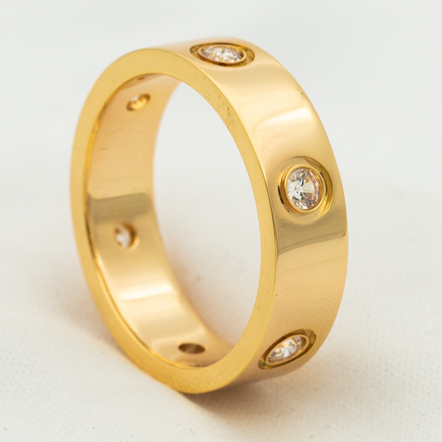 [Valéa jewellery]LOVE RING 5.5MM 6 DIAMONDS PINK GOLD