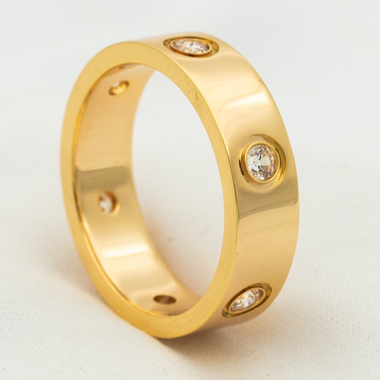 [Valéa jewellery]LOVE RING 5.5MM 6 DIAMONDS PINK GOLD