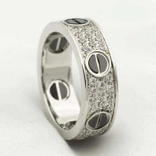 [Valéa jewellery]LOVE RING 5.5MM DIAMONDS PAVED CERAMIC