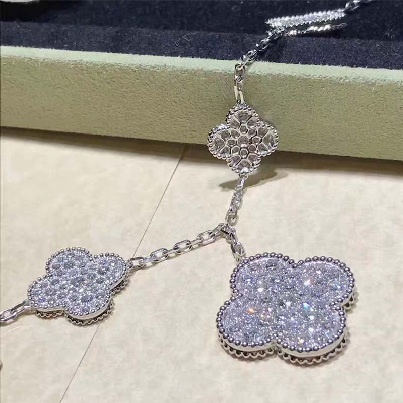 [Valéa jewellery]CLOVER 6 MOTIFS SILVER DIAMOND BRACELET