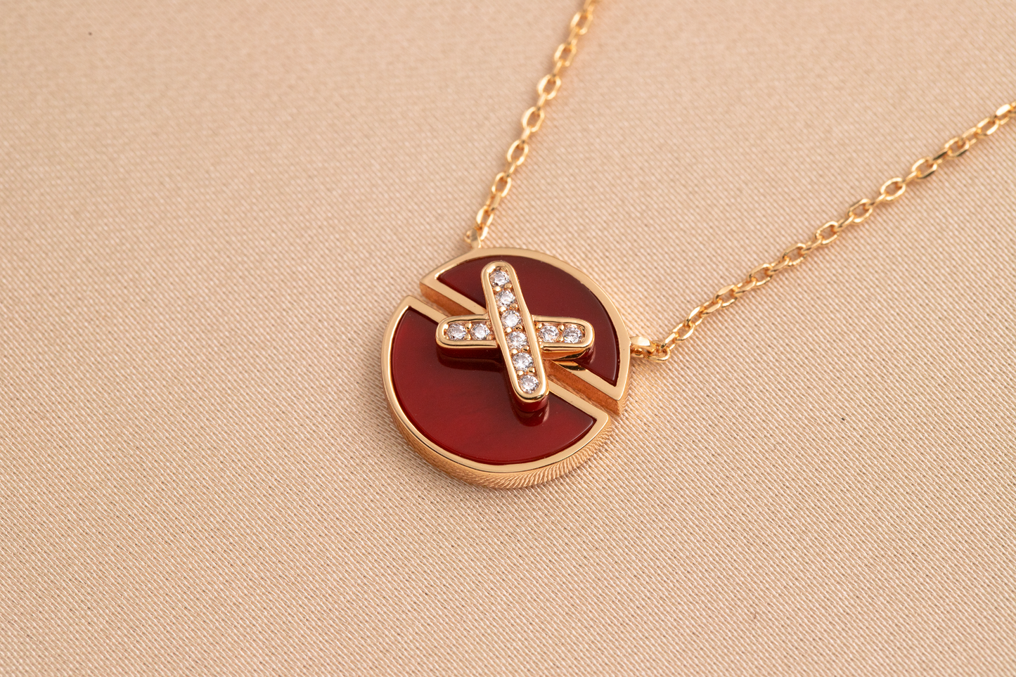 [Valéa jewellery]JEUX DE PINK GOLD DIAMOND NECKLACE