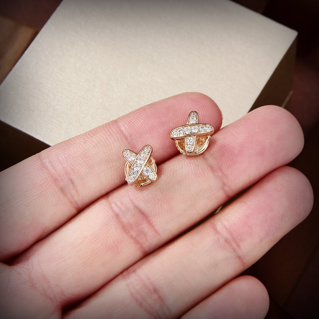 [Valéa jewellery]JEUX DE GOLD DIAMOND EARRINGS