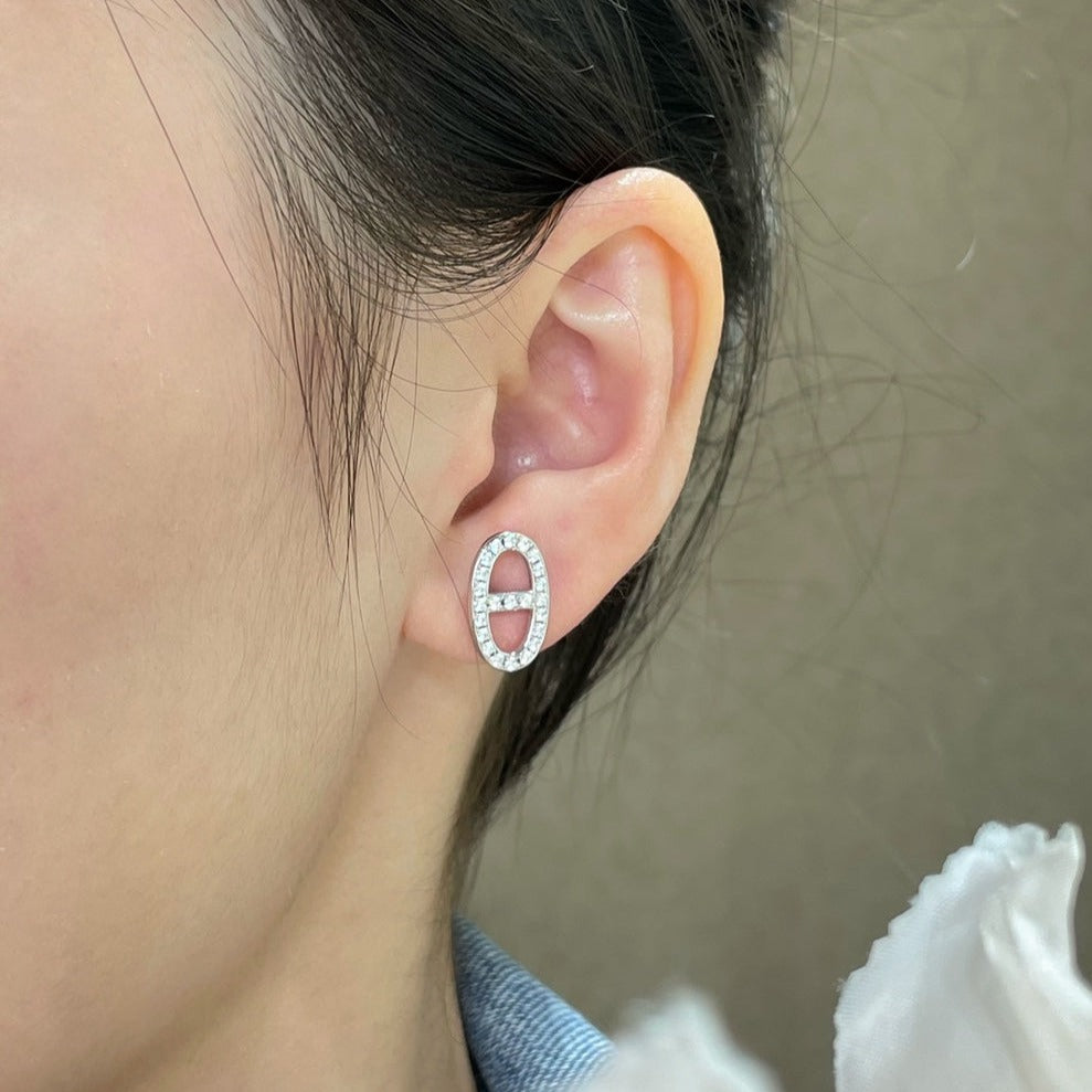 [Valéa jewellery]HM FULL DIAMOND PIG NOSE STUD EARRINGS