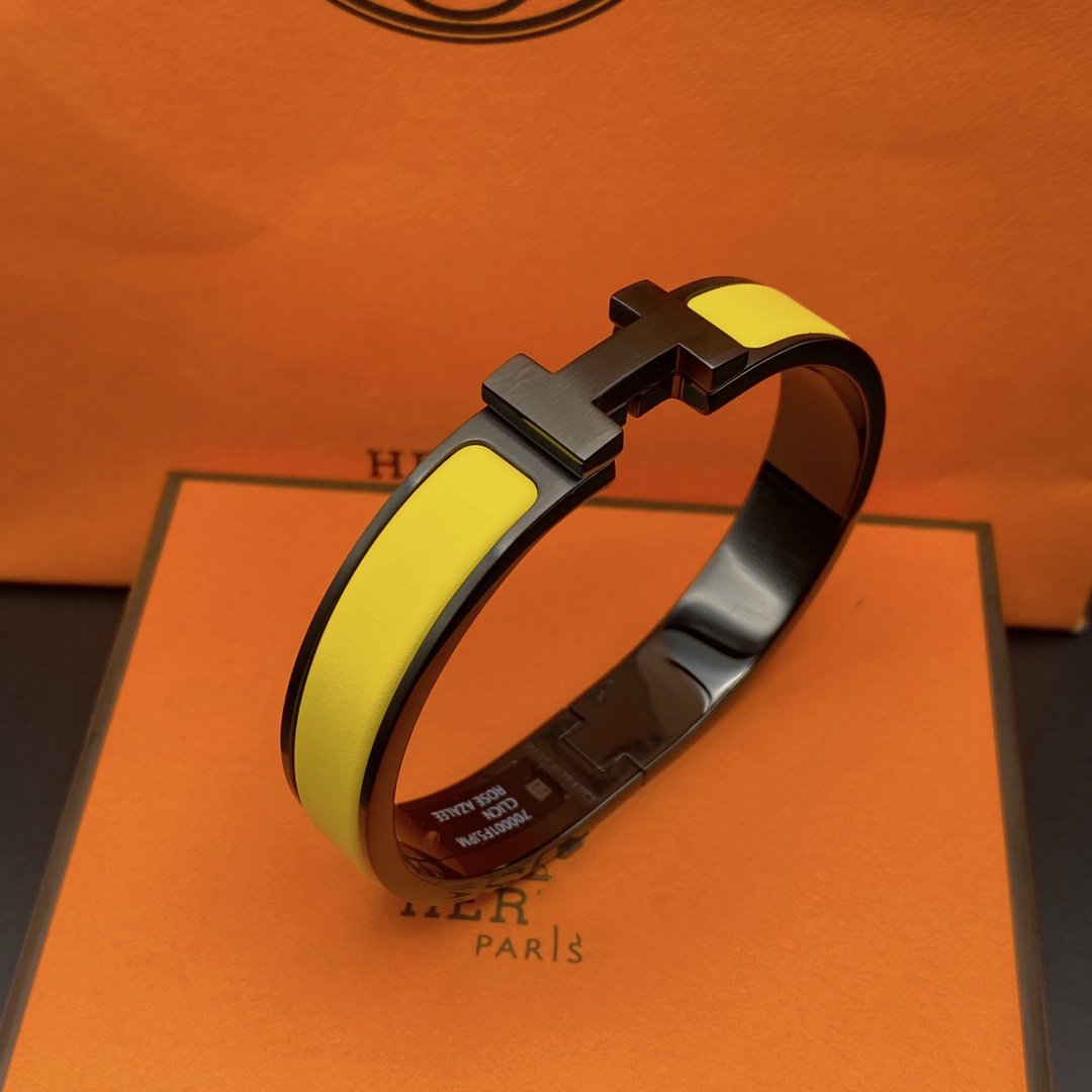 [Valéa jewellery]CLIC HM SO BLACK YELLOW BRACELET