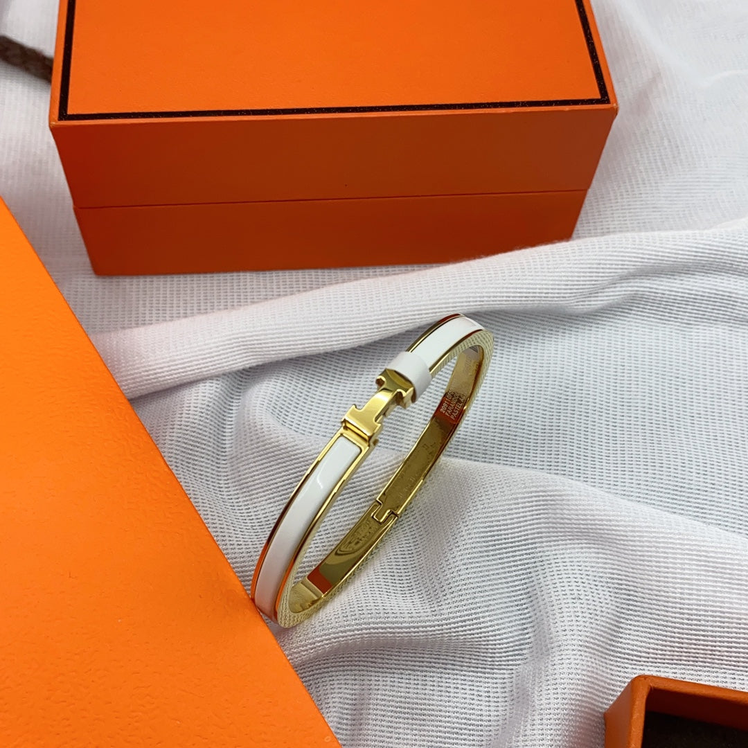 [Valéa jewellery]CLASSIC HM CLIC WHITE 8MM ENAMEL BRACELET