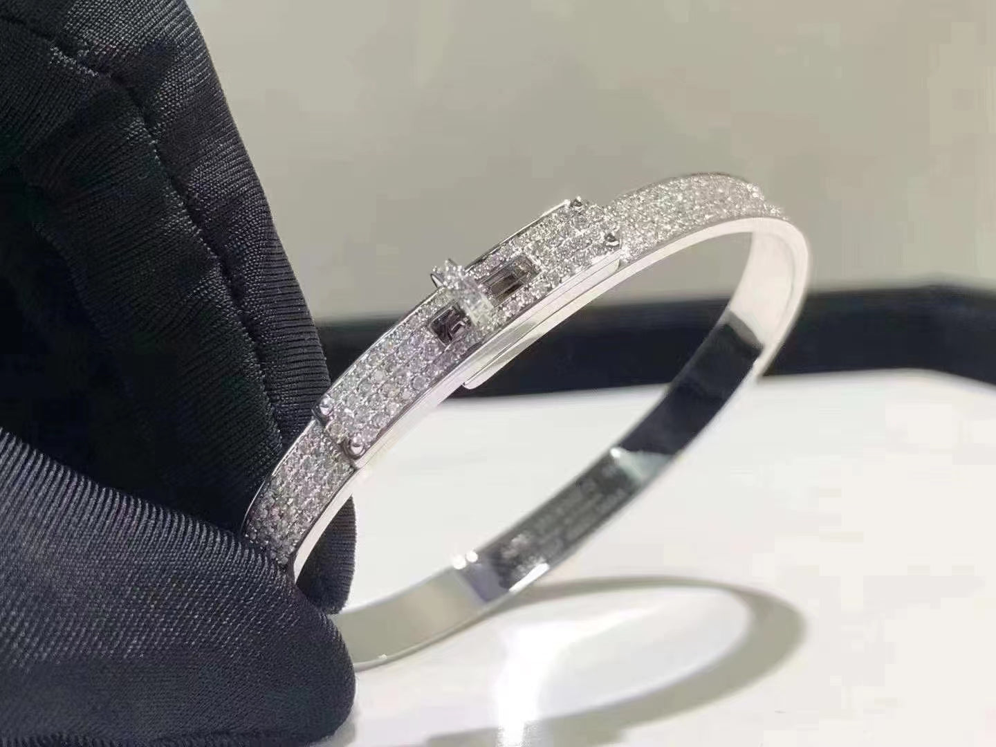 [Valéa jewellery]HM KELLY BRACELET IN SILVER AND FULL PAVE DIAMOND