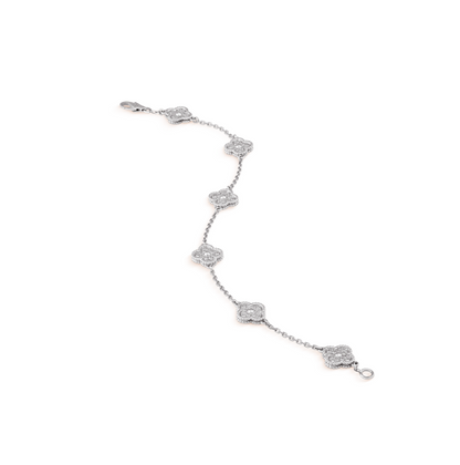 [Valéa jewellery]CLOVER 6 MOTIF SILVER DIAMOND BRACELET