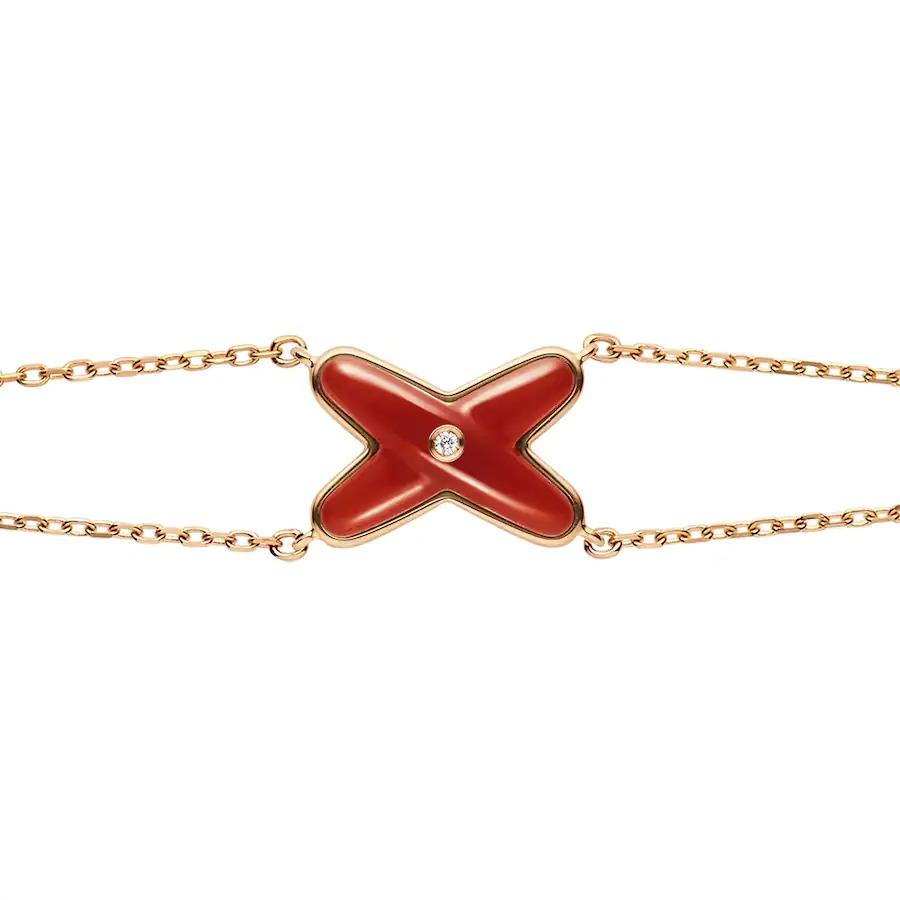 [Valéa jewellery]JEUX BRACELET CARNELIAN PINK GOLD 1 DIAMOND