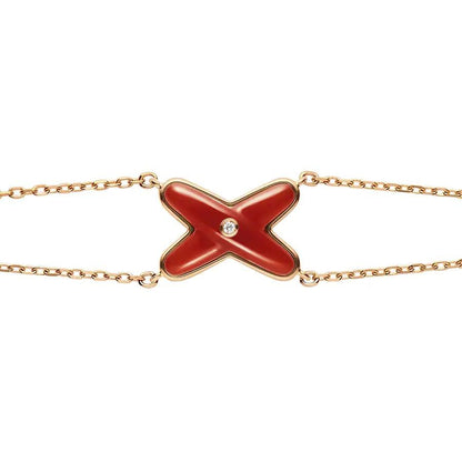 [Valéa jewellery]JEUX BRACELET CARNELIAN PINK GOLD 1 DIAMOND