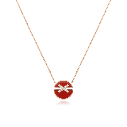 [Valéa jewellery]JEUX DE ROSE GOLD DIAMOND NECKLACE