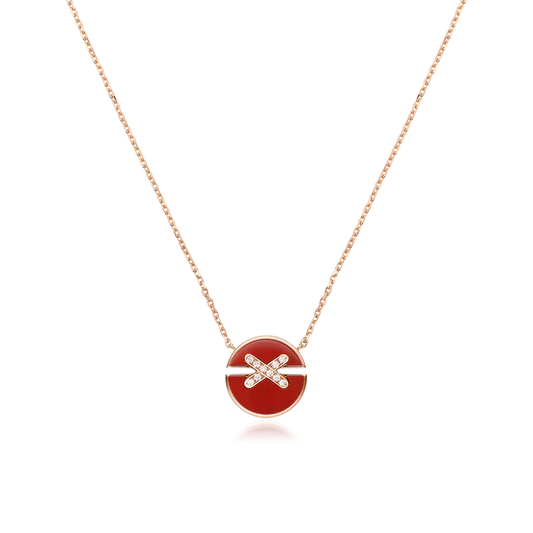 [Valéa jewellery]JEUX DE ROSE GOLD DIAMOND NECKLACE