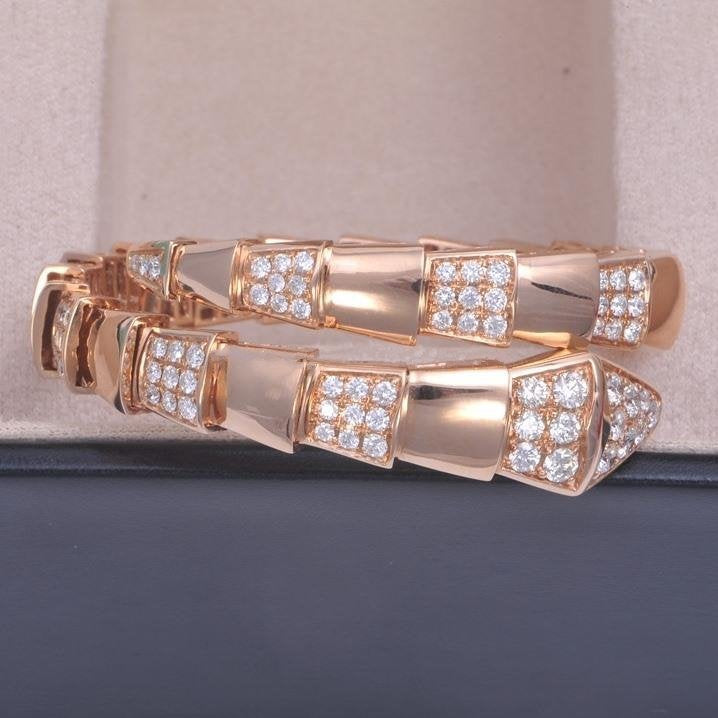 [valéa jewellery]SERPENTI WIDE BRACELET PINK GOLD DIAMOND