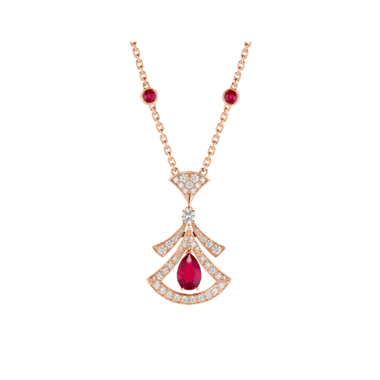 [Valéa jewellery]DREAM NECKLACE CARNELIAN DIAMOND PINK GOLD