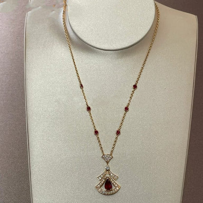 [Valéa jewellery]DREAM NECKLACE CARNELIAN DIAMOND PINK GOLD