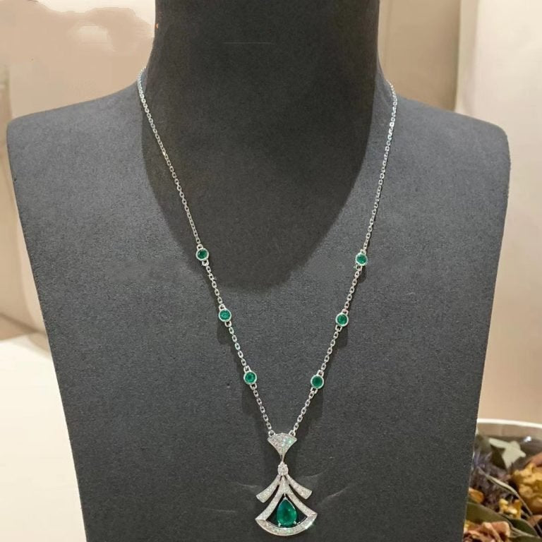 [Valéa jewellery]DREAM NECKLACE MALACHITE DIAMOND SILVER